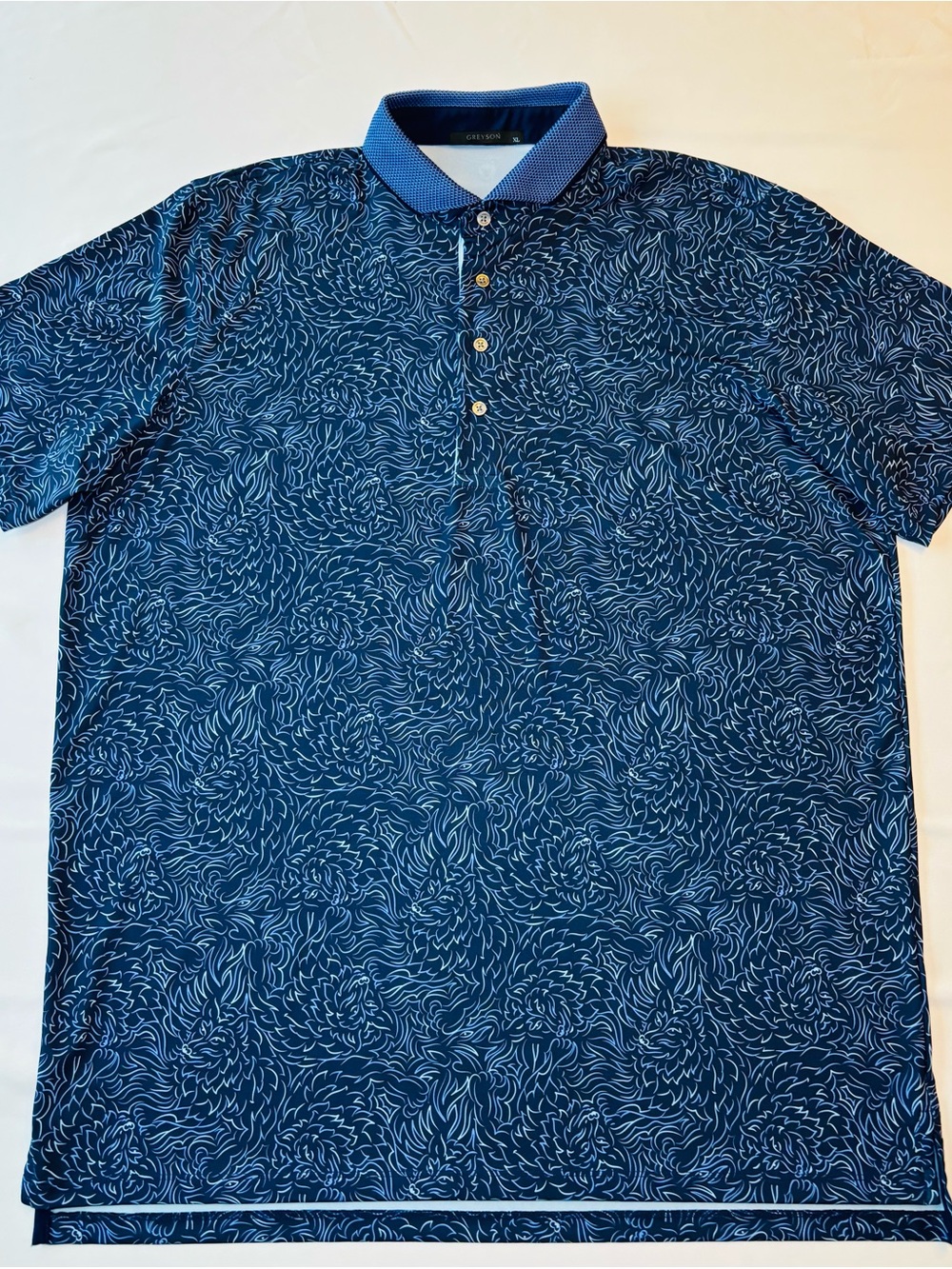 Greyson - Navy and Light Blue Wolf Polo